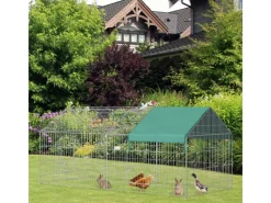 PawHut Freigehege Laufgitter mit Abdeckung 220 x 103 x 103 cm