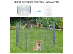 PawHut Freilaufgehege Laufstall Welpengitter für Tiere 8-Teilig