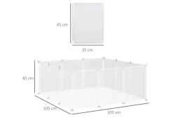 New PawHut Freilaufgehege Laufgitter DIY Absperrgitter 105 x 105 x 45 cm