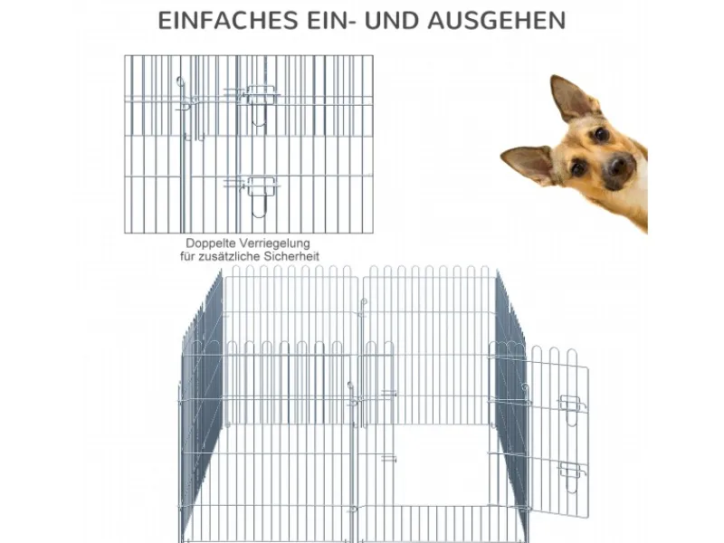 Discount PawHut Freilaufgehege Laufstall für Tiere 8-Teilig