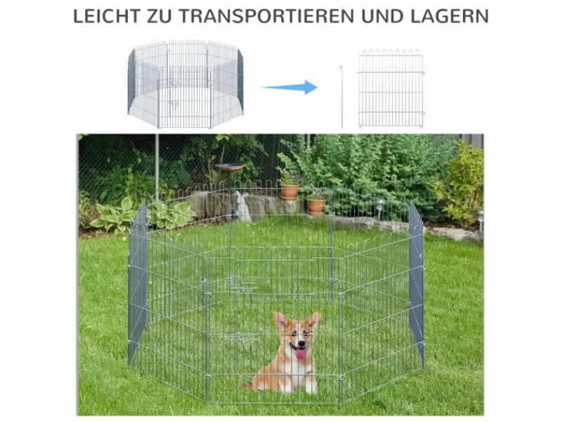Discount PawHut Freilaufgehege Laufstall für Tiere 8-Teilig