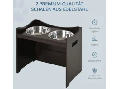 Hot PawHut Futternapf Höhenverstellbar mit 2L Futterständer