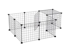 PawHut Gittergehege Metallgitter Flexibel Umformbar 106 x 73 x 36 cm