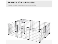 PawHut Gittergehege Metallgitter Flexibel Umformbar 106 x 73 x 36 cm