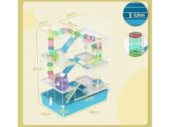 Online PawHut Hamsterkäfig Metall Kunststoff Hellblau 58L x 36B x 81H cm