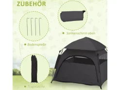 Hot PawHut Haustierzelt Polyester Dunkelgrau 120L x 120B x 106H cm