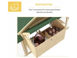 Clearance PawHut Hühnerstall 204 x 85 x 93 cm Hühnerhaus mit Freigehege Nistkasten