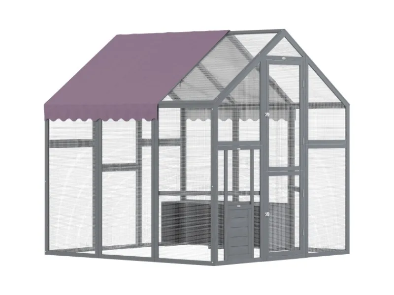 Discount PawHut Hühnerstall Freilaufgehege Freigehege mit Schloss Tannenholz