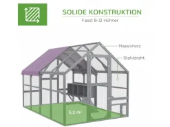 Online PawHut Hühnerstall mit Tür Nistkasten Dach