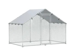 Sale PawHut Hühnerstall Verzinkter Stahl Silber 300L x 170B x 190H cm