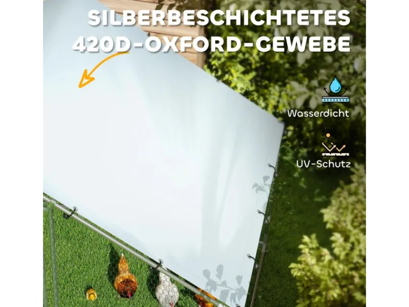 Sale PawHut Hühnerstall Verzinkter Stahl Silber 300L x 170B x 190H cm