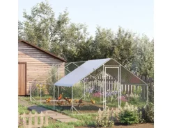 PawHut Hühnerstall XXL Outdoor mit Schatten Dach Schloss