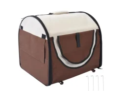 PawHut Hundebox Faltbar mit Kissen Reisetasche Wasserdicht Kaffee 61 x 46 x 51cm