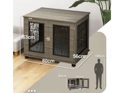 Outlet PawHut Hundebox mit Kissen 80 x 56 x 63cm