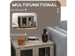 Outlet PawHut Hundebox mit Kissen 80 x 56 x 63cm