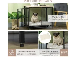 PawHut Hundehaus mit Kissen 80 x 55 x 71 cm