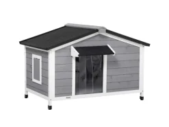 New PawHut Hundehütte mit Asphaltdach 109 x 79 x 72 cm