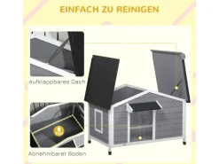 New PawHut Hundehütte mit Asphaltdach 109 x 79 x 72 cm