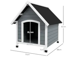 PawHut Hundehütte mit Herausnehmbarem Boden 75 x 88 x 82 cm