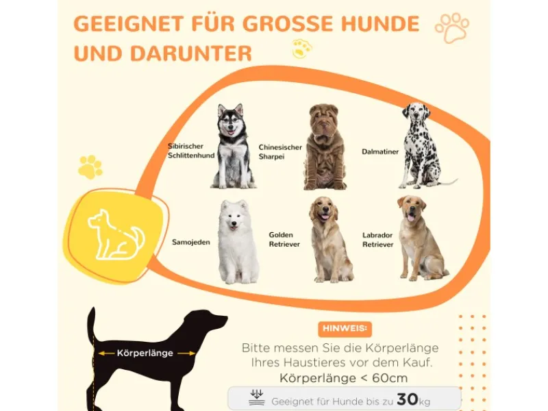 PawHut Hundekäfig Hundebox Stahl MDF Eiche 106B x 60T x 76H cm