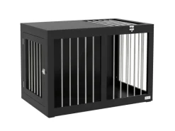 Best PawHut Hundekäfig Hundehütte Stahl MDF Schwarz 80L x 50B x 56,5H cm