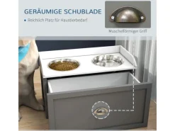 Hot PawHut Hundenapf 2 x 2L Futternapf Erhöht mit Schublade
