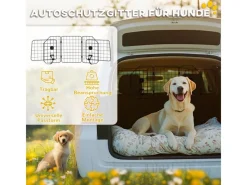 PawHut Hundeschutzgitter Hundegitter Verstellbar Stahl