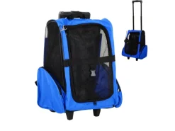 PawHut Hundetrolley Transporttasche für Tiere Trolley 2-in-1 Blau 42 x 25 x 55cm