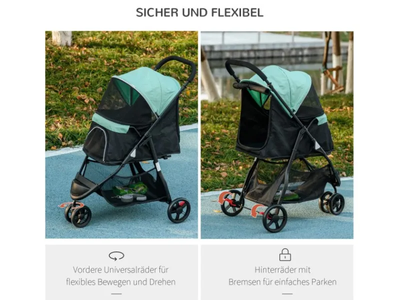 PawHut Hundewagen Polyester Stahl 80,5L x 51,5B x 100H cm