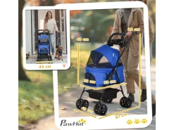 Hot PawHut Hundewagen mit Klappfunktion Becherhalter