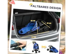 Hot PawHut Hundewagen mit Klappfunktion Becherhalter