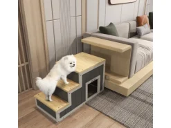 Hot PawHut 2-in-1 Hundetreppe mit Höhle 3 Stufen