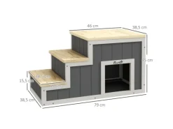 Hot PawHut 2-in-1 Hundetreppe mit Höhle 3 Stufen