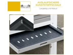 PawHut Kaninchenstall aus Holz mit Außengehege 259 x 64 x 92 cm