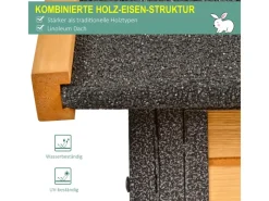 PawHut Kaninchenstall mit Freilaufgehege 122 x 63 x 92 cm