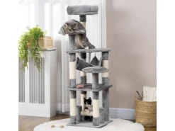 PawHut Katzenbaum Kletterbaum Kratzbaum Hängematte L40 x B40 x H132 cm