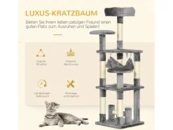 PawHut Katzenbaum Kletterbaum Kratzbaum Hängematte L40 x B40 x H132 cm