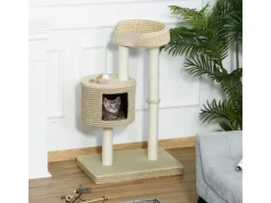 Best PawHut Katzenbaum Kuschelige Aussichtsplattformen 61x41x96 cm