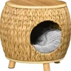 Sale PawHut Katzenhöhle aus Rattan 2-in-1 Design