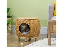 Sale PawHut Katzenhöhle aus Rattan 2-in-1 Design