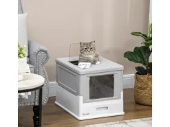 Best PawHut Katzenklo mit Bodenschale