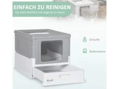 Best PawHut Katzenklo mit Bodenschale