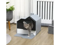 PawHut Katzentoilette mit Bodenwanne Schaufel