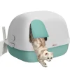 Hot PawHut Katzentoilette mit Deckel Kunststoff 58L x 46B x 39H cm