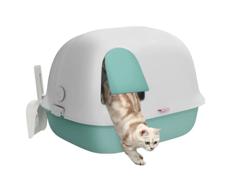 Hot PawHut Katzentoilette mit Deckel Kunststoff 58L x 46B x 39H cm