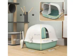 Hot PawHut Katzentoilette mit Deckel Kunststoff 58L x 46B x 39H cm