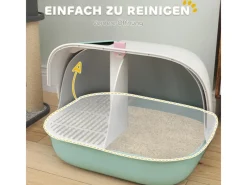 Hot PawHut Katzentoilette mit Deckel Kunststoff 58L x 46B x 39H cm