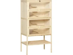 New PawHut Kleintierkäfig 5 Etagen mit Gitterdach