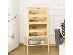 New PawHut Kleintierkäfig 5 Etagen mit Gitterdach