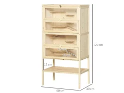 New PawHut Kleintierkäfig 5 Etagen mit Gitterdach